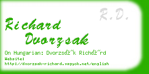 richard dvorzsak business card